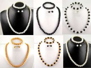 Faux Pearl SetNecklace,Bracelet,Earrings.10mm/20 mm  