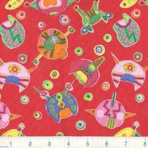  45 Wide Cut Ups Robots Red Fabric By The Yard Arts 