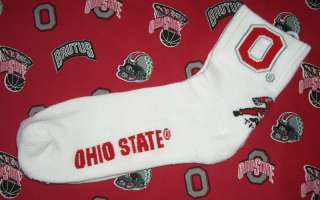 Ohio State Buckeyes Socks White OSU Logo in Red O NCAA  