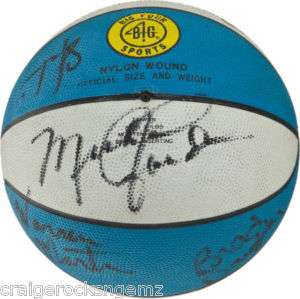 Michael Jordan North Carolina 1984 Team Signed Ball PSA  