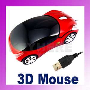 USB 3D Car Shape Red Optical mouse Mice for Laptop PC  