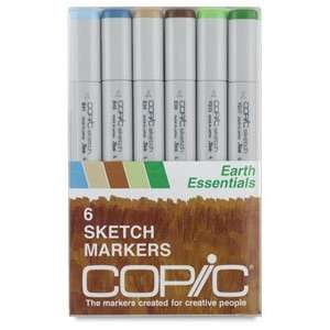  Copic Sketch Marker Sets   Earth Essentials, Set of 6 