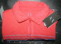   ARMANI EXCHANGE MUSCLE SLIM FIT RED AX ZIP RUGBY POLO MENS Sz M  
