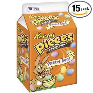  Easter Peanut Butter Pastel Eggs, 3.5 Ounce Cartons (Pack of 15