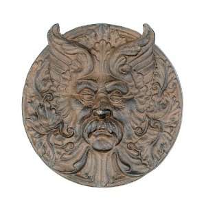  Hanging Cast Iron Mystical Man Face Plaque Yard Tree Wall 