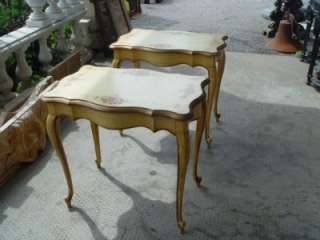 ITALIAN PAINTED ANTIQUE MATCHED PAIR OF END TABLES  