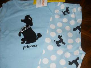 NWT Gymboree Girls SS Princess Poodle Pajamas 4 5 6 7  