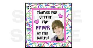 24 JUSTIN BIEBER gift hang tags BIRTHDAY PARTY favors  