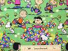Peanuts Egg Hunt Easter Snoopy Charlie Brown Lucy Cotton Fabric BTY 