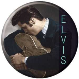    Elvis Presley Hugging Guitar Button 81109 Musical Instruments