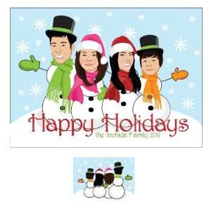  12014 Snowman Family of 4 Christmas Cards