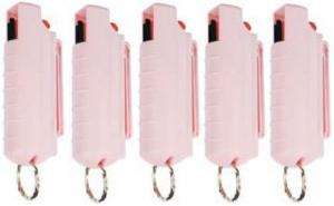 LOT OF 5 WILDFIRE PEPPER SPRAY .5 oz. KEYCHAIN 18% PINK  