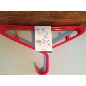 Six (6) Pack RED Plastic Tubular Hangers 