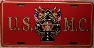 aluminum license plate u s marine corps ace of spades