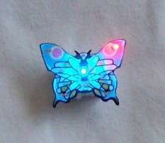 12 Blue Butterfly Flashing LED Light Blinky Lapel Pin  