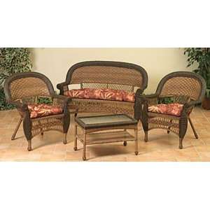   Wicker Patio Set   Table, Loveseat and Chairs Patio, Lawn & Garden