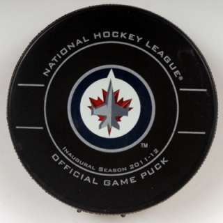 2011 12 Winnipeg Jets Official Game Puck   Inaugural  