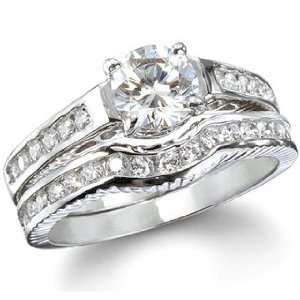    Brooklyns Sterling Silver CZ Engagement Ring Set   9 Jewelry