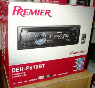 PIONEER PREMIER DEH P610BT CD RECEIVER W/ LCD DISPLAY USB BLUETOOTH 