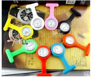 10PCS Lot Silicone Colorful Jelly Nurses Pocket Watch  