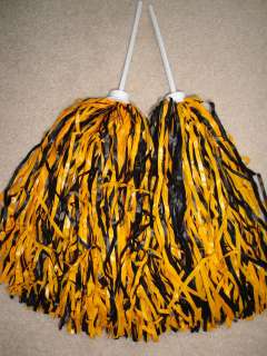   of BLACK & GOLD MULTI COLOR ROOTER Pom Poms *STEELERS COLORS*  
