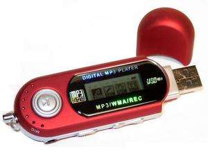   LCD USB WMA  Music Player FM Radio Voice Recorder Flash Drive Red