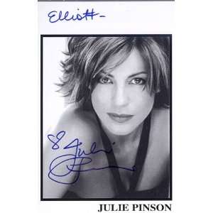 Julie Pinson Autograph/Signed 3x5 postcard