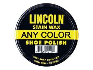 Lincoln Stain Wax Shoe Polish 2 1/8 Oz.   ANY COLOR  