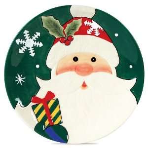  Merry & Bright Canape Santa Plate, 9.25  Diameter 