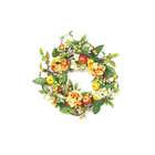   Pack of 2 Orange Hydrangea & Fruit Artificial Floral Wreaths 22 Unlit
