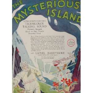  1929 Movie Ad Mysterious Island Barrymore RARE MGM Film 