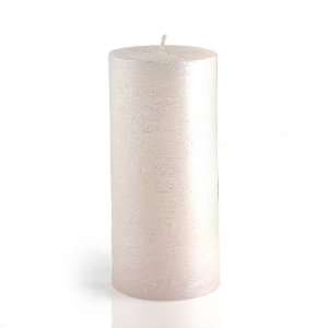  3 x 3 Metallic White Scratch Pillar Candle (12pcs/Case 