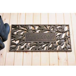   Products Whitehall Welcome Pinecone Mat   French Bronze 