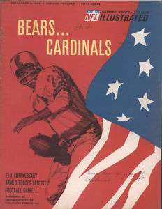 1966 BEARS vs CARDINALS Football Game Program  
