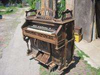 Vintage Ornate Oak Antique Pump Organ  