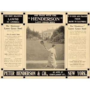   Ad Peter Henderson Lawn Grass Seed New York Tennis   Original Print Ad