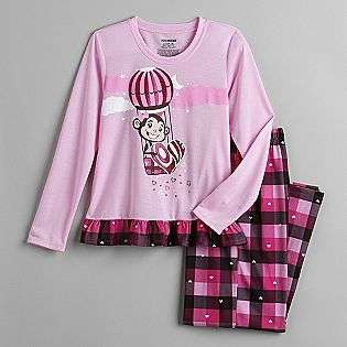 Girls 4 16 Monkey Print Plaid Pajamas  Joe Boxer Clothing Girls 