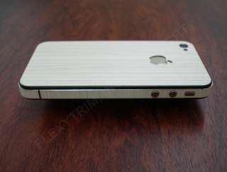 APPLE iPHONE 4/4S ROYAL WHITE WOOD FULL BODY WRAP PROTECTOR DECAL SKIN 