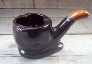 Old Brown Pipe Shaped Ashtray Empress Made in Japan  