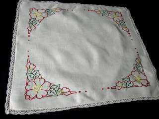 VINTAGE 26 TABLECLOTH TOPPER VIVID HAND EMBROIDERY  