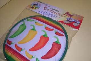   Tortilla Warmer  Red, Green, Yellow Peppers   GREAT GIFT  