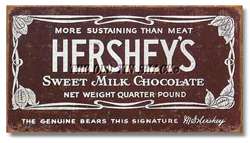   Metal Sign   Vintage Hersheys Milk Chocolate Candy Bar #1394  