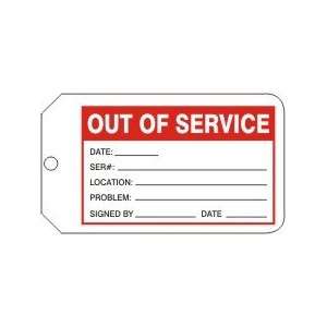  OUT OF SERVICE Tags RV Plastic (5 7/8 x 3 3/8)   1 Pack 