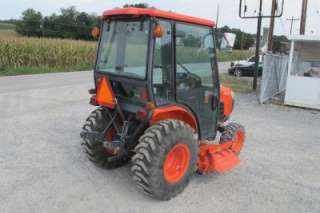 2008 KUBOTA B3030 4X4 TRACTOR WITH CAB AND BELLY MOWER  