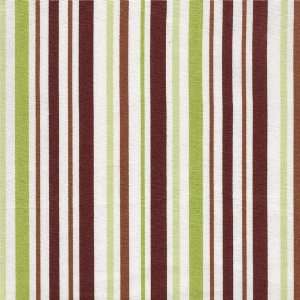  SWATCH   Chocolate & Olive Cotton Stripe Fabric by New 