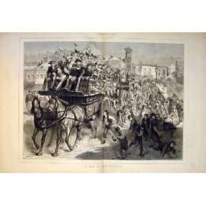    Day In The Country Procession Durand Old Print 1877