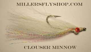 Clousers Deep Minnow White 1/0 Saltwater Flies  
