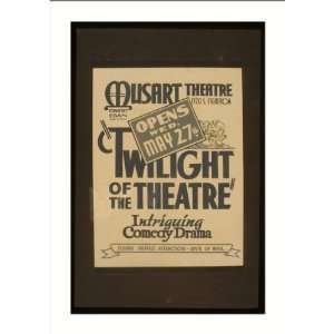   Twilight of the theatre Intriguing comedy drama.