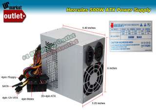   500W Silent ATX Power Supply PSU 20 24pin SATA Serial ATA NEW  
