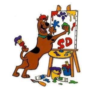 Scooby Doo Shaggys pet dog ARTIST painting with paw and tail Iron On 